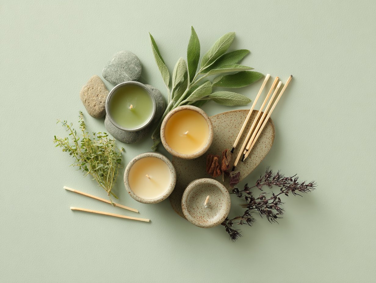 Aromatherapy Candle Flat Lay | nano banana prompts